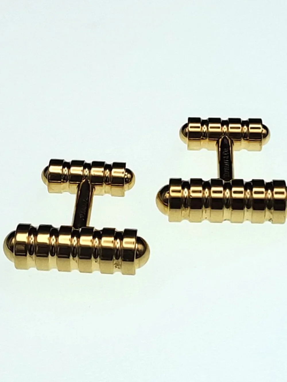 Tiffany & Co. Paloma Picasso Heavy 18kt Gold Groove Cufflinks
